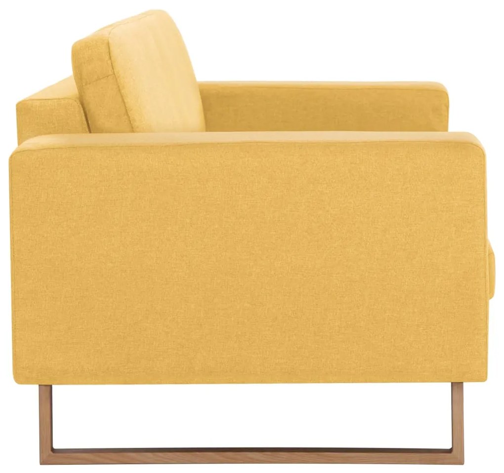 Sofá de 2 lugares em tecido amarelo