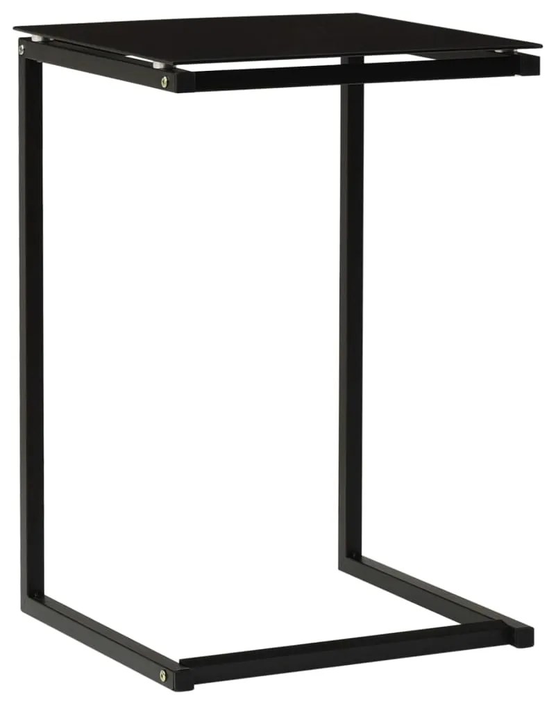 322784 vidaXL Mesa de apoio 40x40x60 cm vidro temperado preto