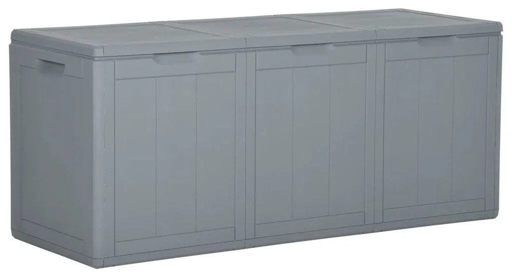 151235 vidaXL Caixa de arrumação para jardim 270 L vime PP cinzento