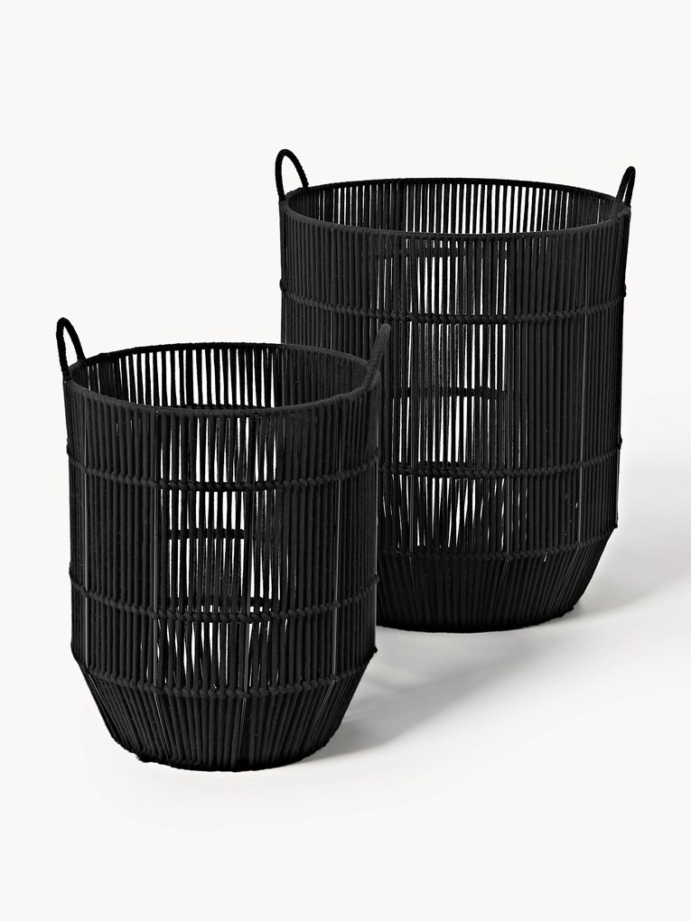 Cestos de roupa artesanais em corda Gabe, conjunto de 2