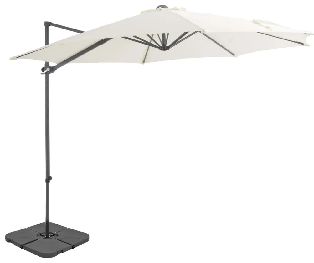 vidaXL Guarda-sol de jardim com base portátil areia