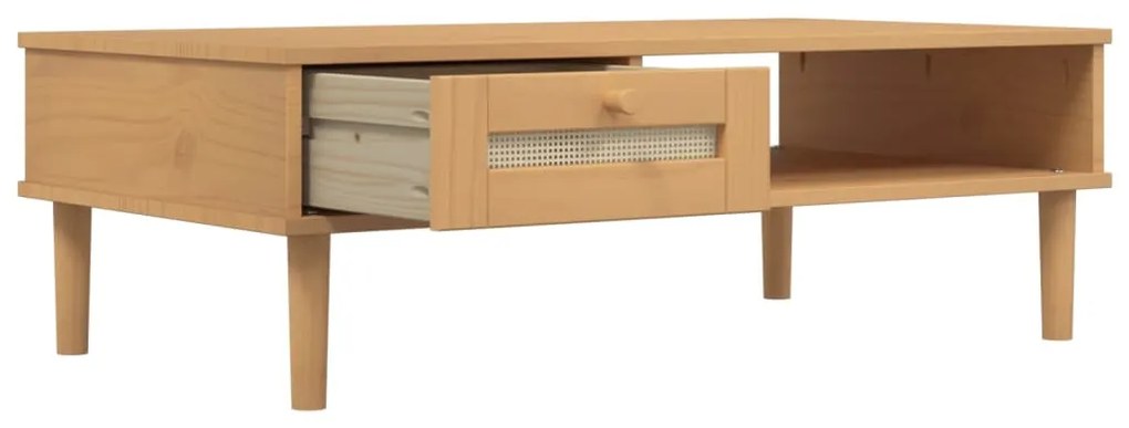 Mesa de centro SENJA 100x55x33 cm pinho maciço castanho