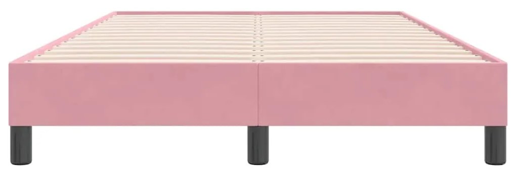 Estrutura de cama com colchão 120x220 cm veludo rosa