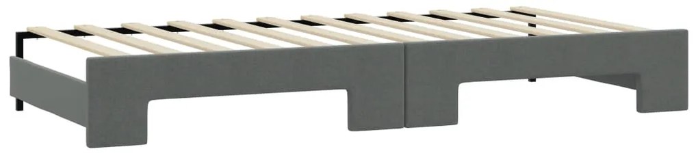 Sofá-cama com gavetão 90x190 cm tecido cinzento-escuro