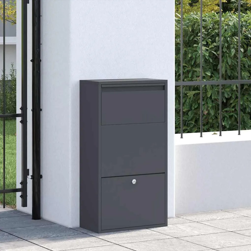 Caixa de Correio para Pacotes Antracite 44x22x82 cm Aço