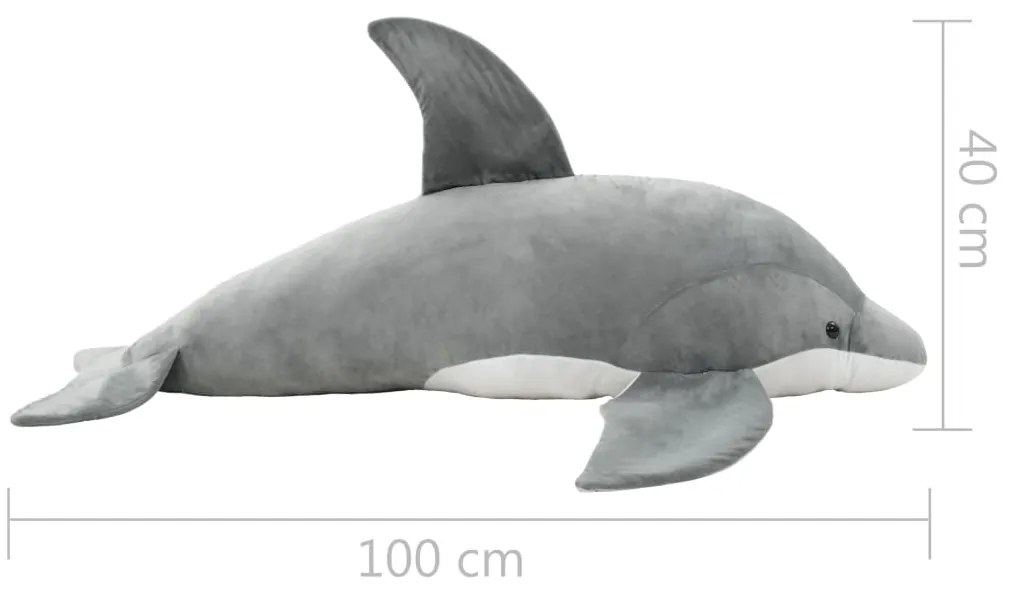 Golfinho de peluche cinzento