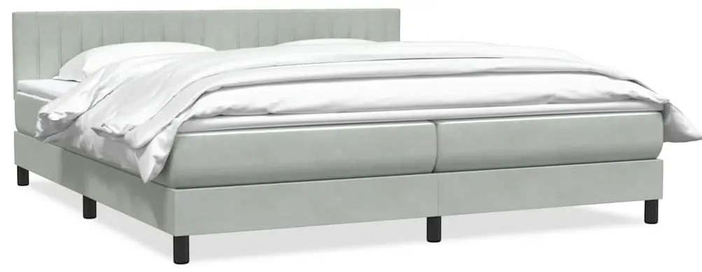 vidaXL Cama com molas/colchão 180x210 cm veludo cinzento-claro