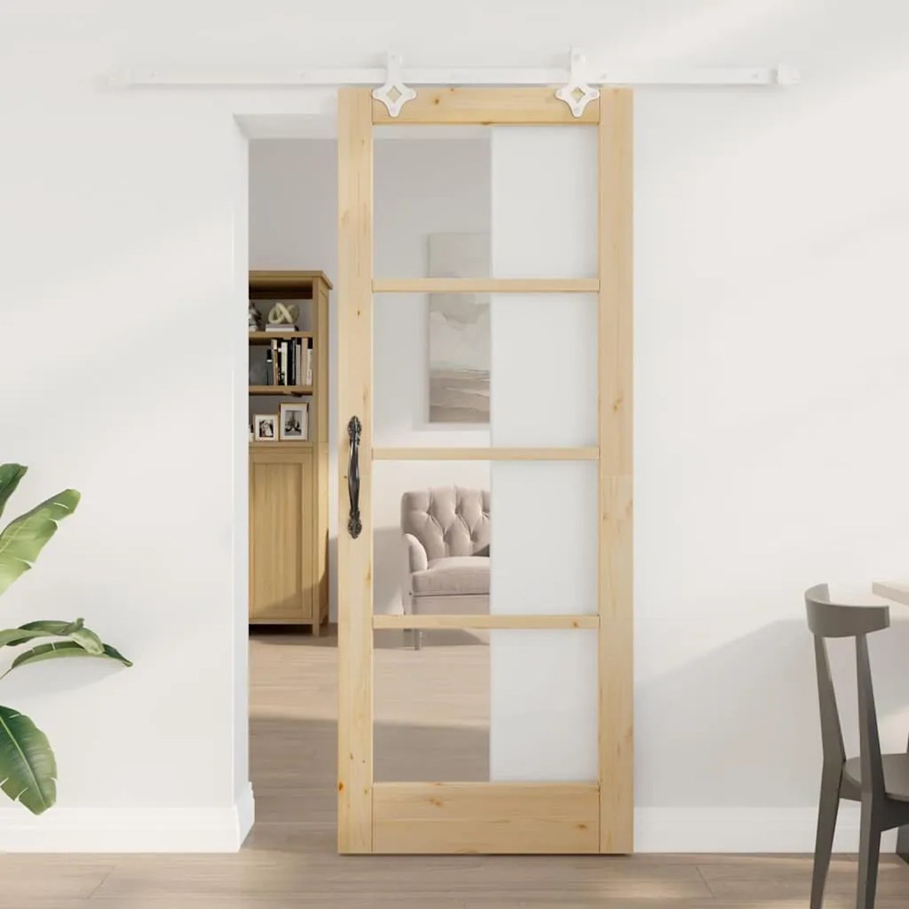 vidaXL Porta Deslizante Natural 78 x 202 cm