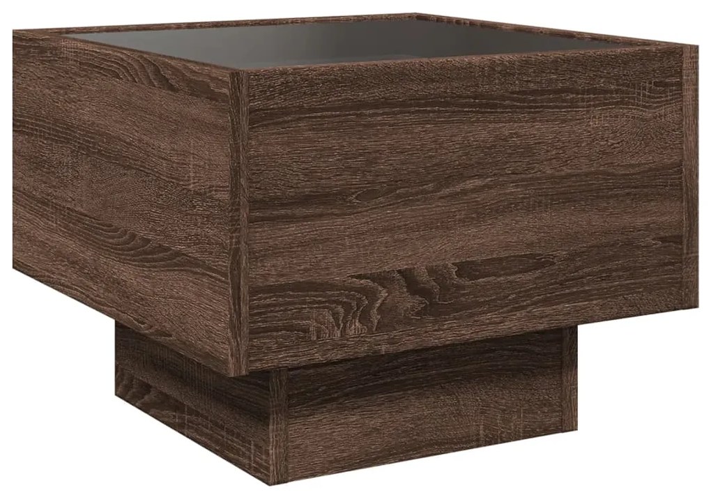 Mesa de cabeceira c/ LED Infinity 40x40x30 cm carvalho castanho