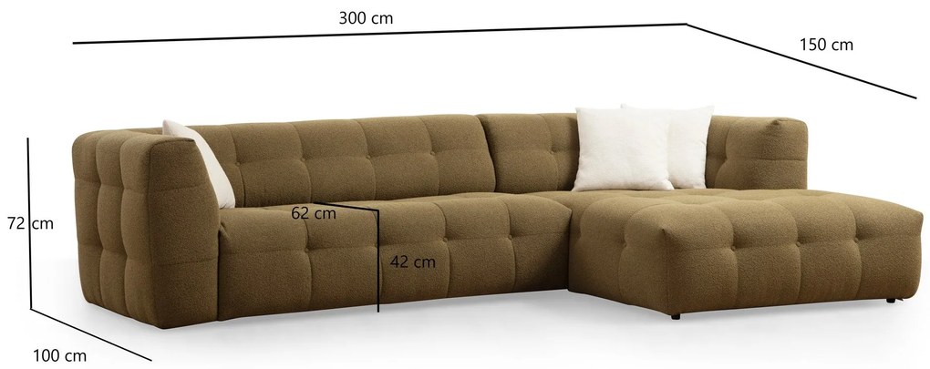 **** Sofá de Canto Cady – Caqui – 300 x 150 cm

**