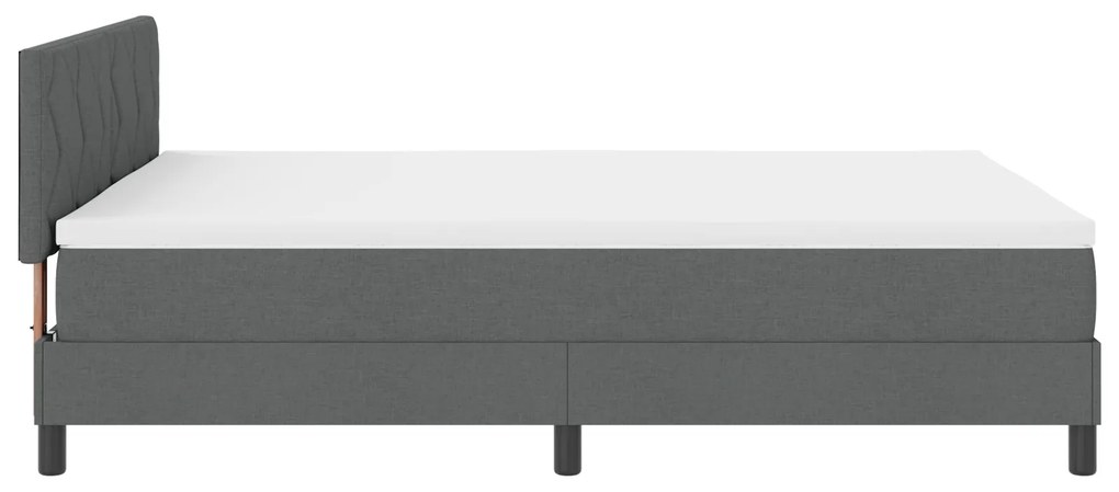 Cama Box com Colchão Cinza Escuro 140x200 cm Tecido