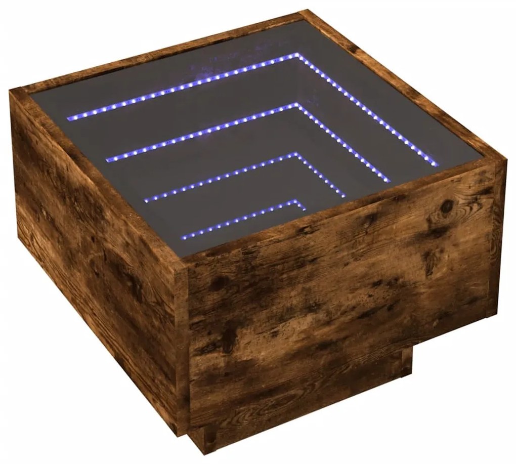 Mesa de apoio c/ LEDs 40x40x30 cm derivados de madeira