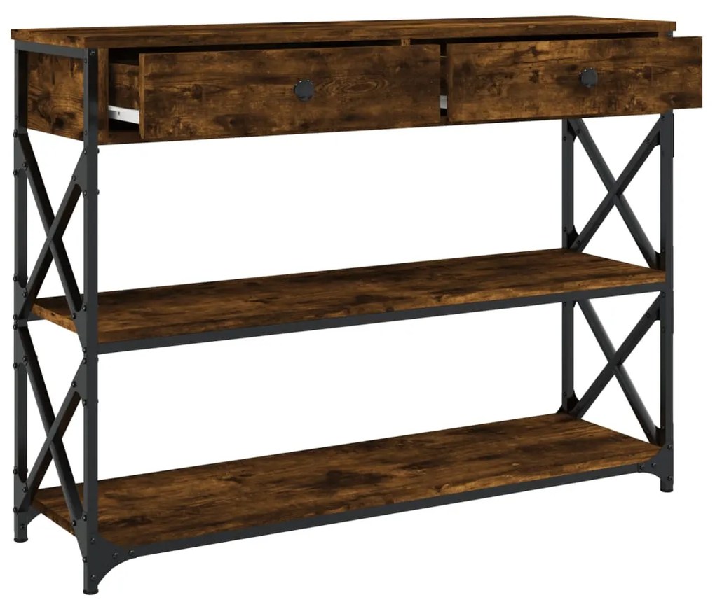 Mesa consola 100x28x75 cm derivados de madeira carvalho fumado