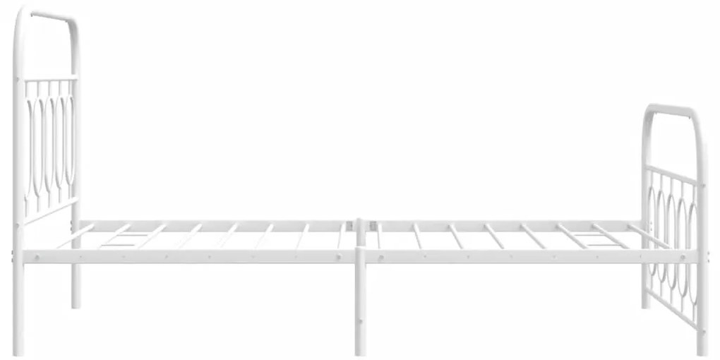 Estrutura de cama com cabeceira e pés 100x190 cm metal branco