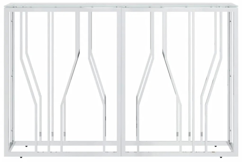Mesa consola 110x30x70 cm aço inoxidável e vidro