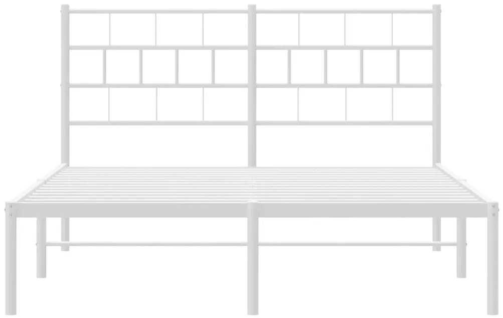 Estrutura de cama com cabeceira 140x200 cm metal branco