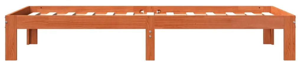 Cama sem colchão 90x200 cm pinho maciço castanho-mel