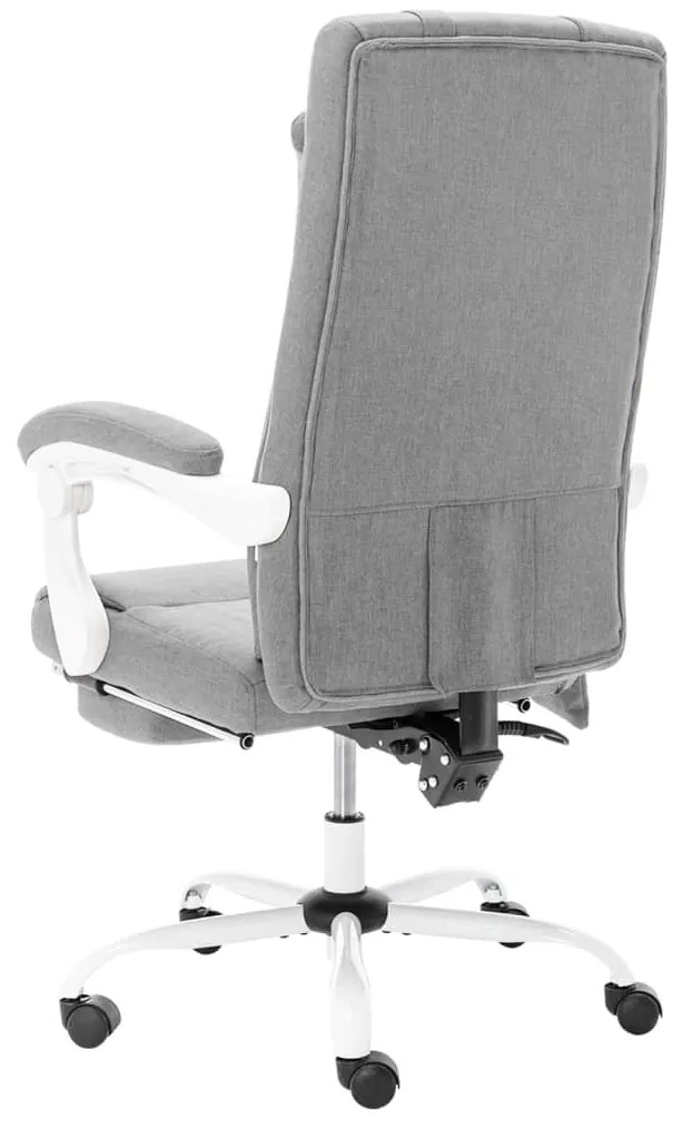 Cadeira de escritório c/ função de massagem tecido cinzento