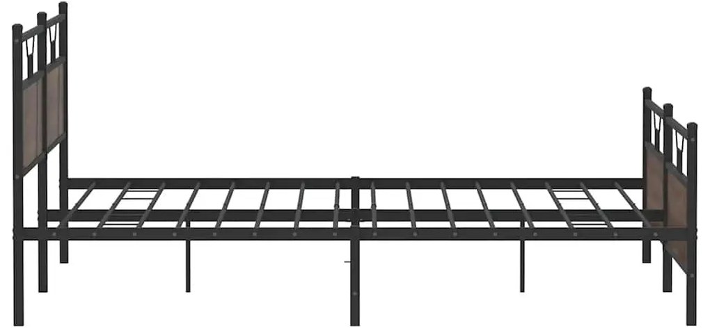 Estrutura cama sem colchão 200x200cm metal carvalho castanho