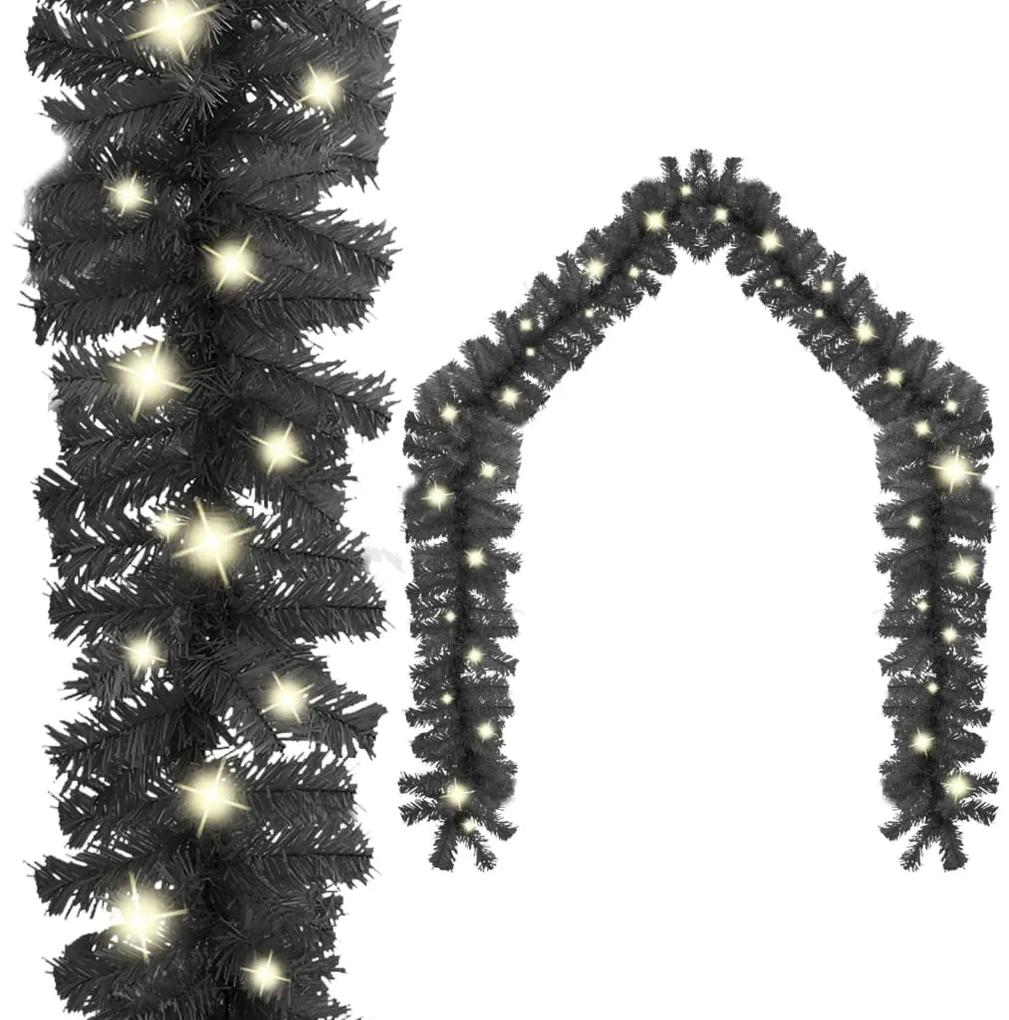 329190 vidaXL Grinalda de Natal com luzes LED 10 m preto