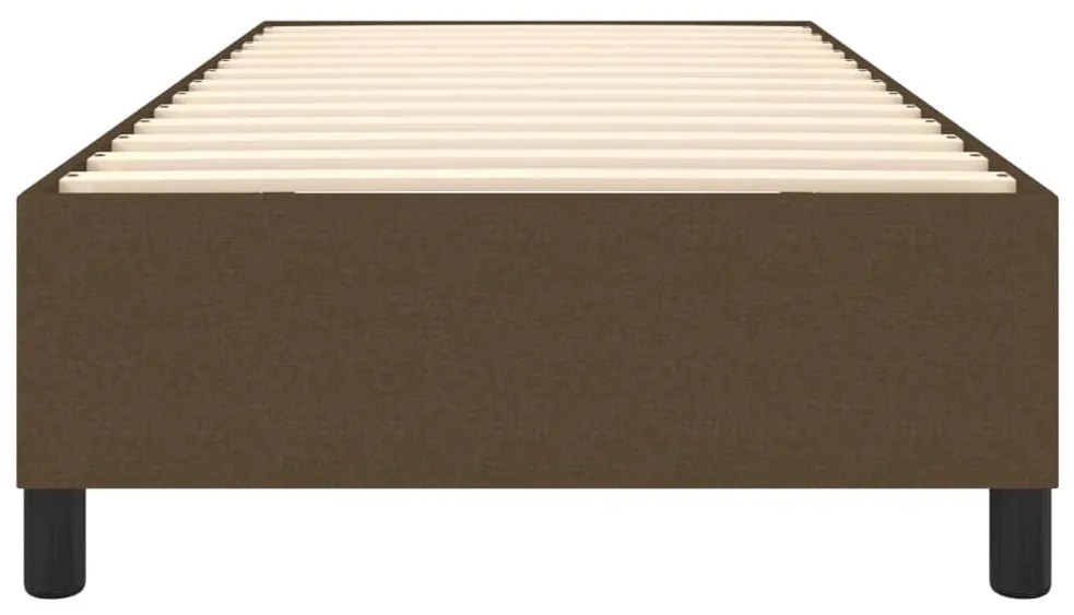 Estrutura de cama sem colchão 90x200 cm tecido castanho-escuro