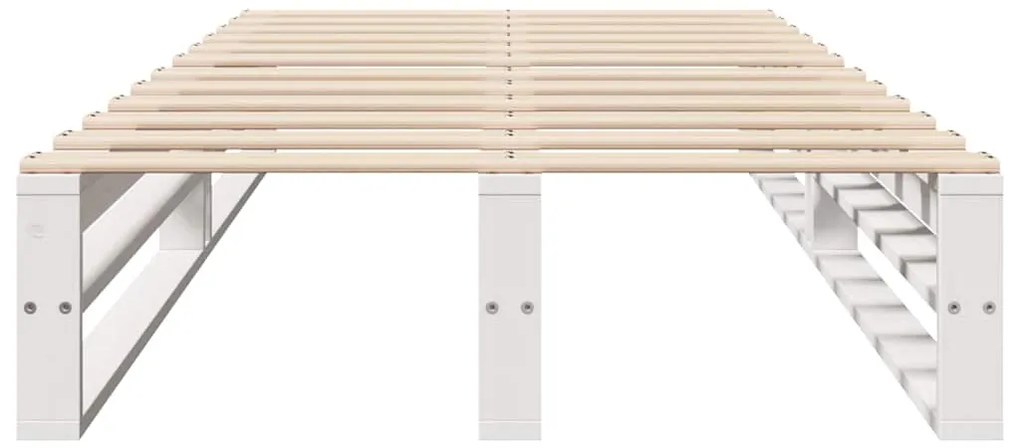 Cama sem colchão 75x190 cm madeira de pinho maciça branco