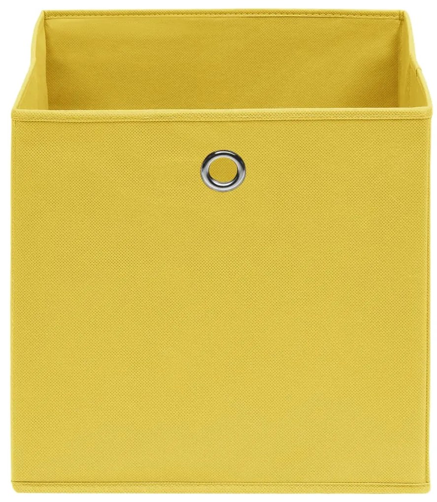 Caixas arrumação 10 pcs 28x28x28 cm tecido-não-tecido amarelo