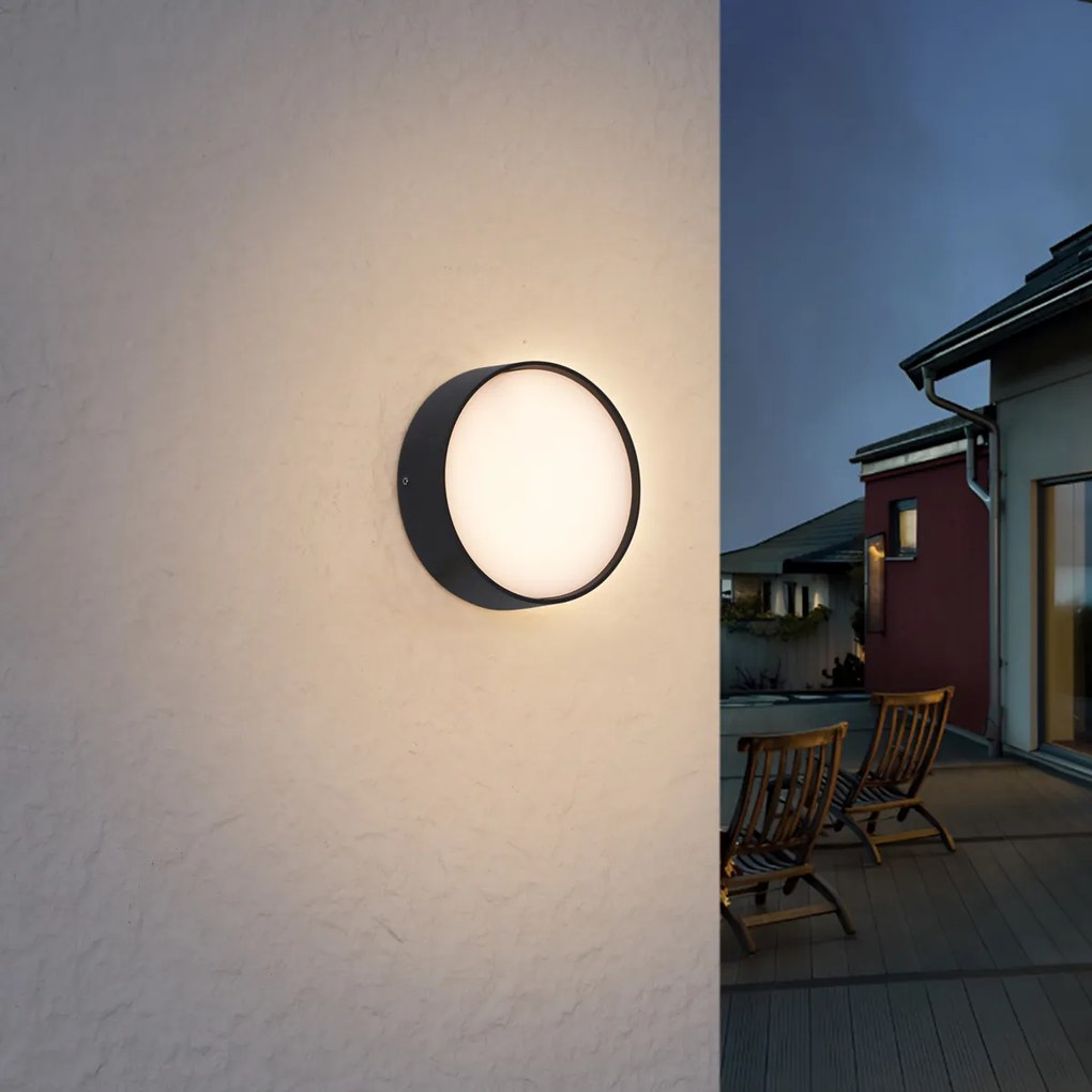 Candeeiro de Parede Exterior Moderno Preto com LED IP65 - Dop
