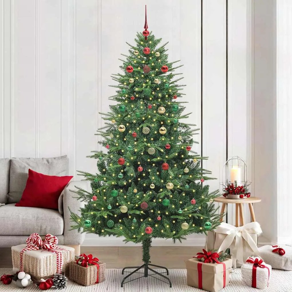 vidaXL Árvore de Natal Artificial Pré-iluminada com Conjunto de Bolas