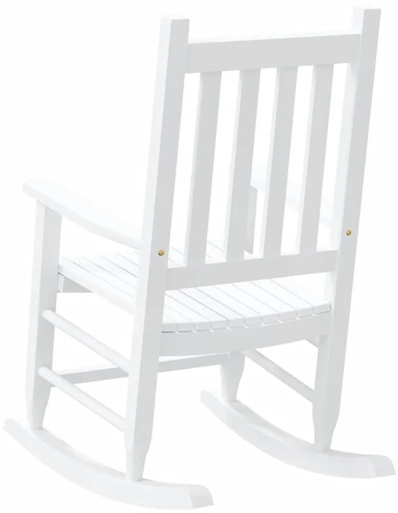 Cadeiras de baloiço infantis 2 pcs álamo maciço branco