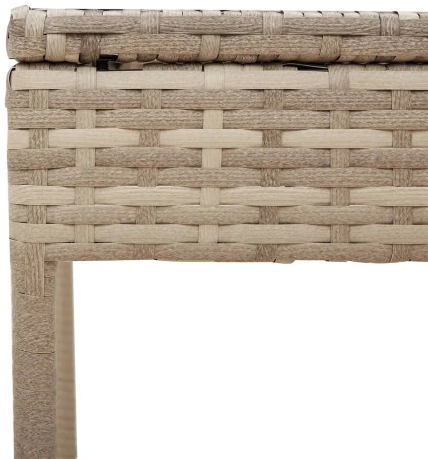 Espreguiçadeira com mesa e almofadão vime PE bege