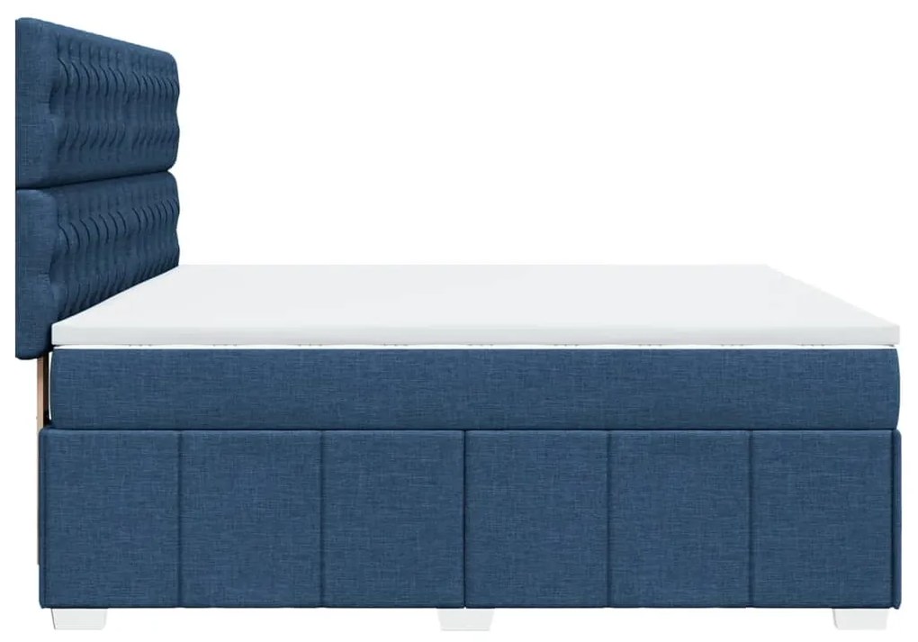 Cama com molas/colchão 180x200 cm tecido azul