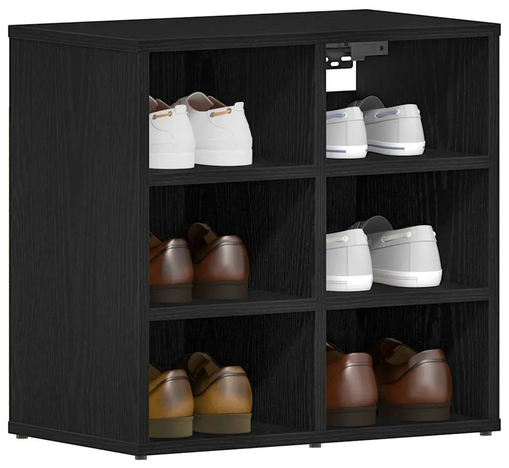 Conjunto de 2 Armários para Sapatos em Carvalho Preto - 52,5 x 30 x 50