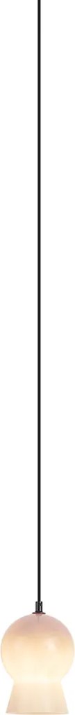 Candeeiro pendente retro preto com vidro bege para sistema de calha monofásico - Iconic Bell