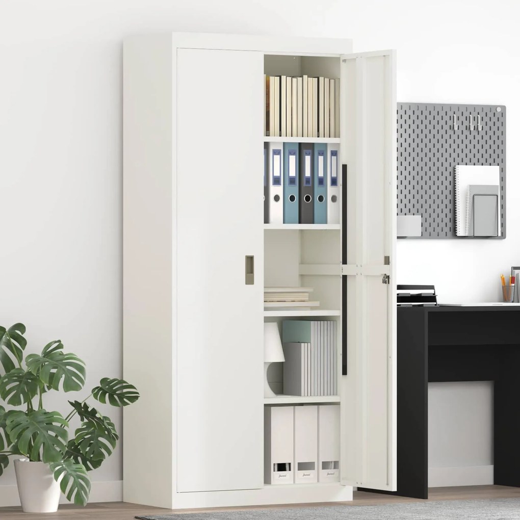 vidaXL Armário de arrumação 2 pcs Branco 80 x 40 x 180 cm Aço