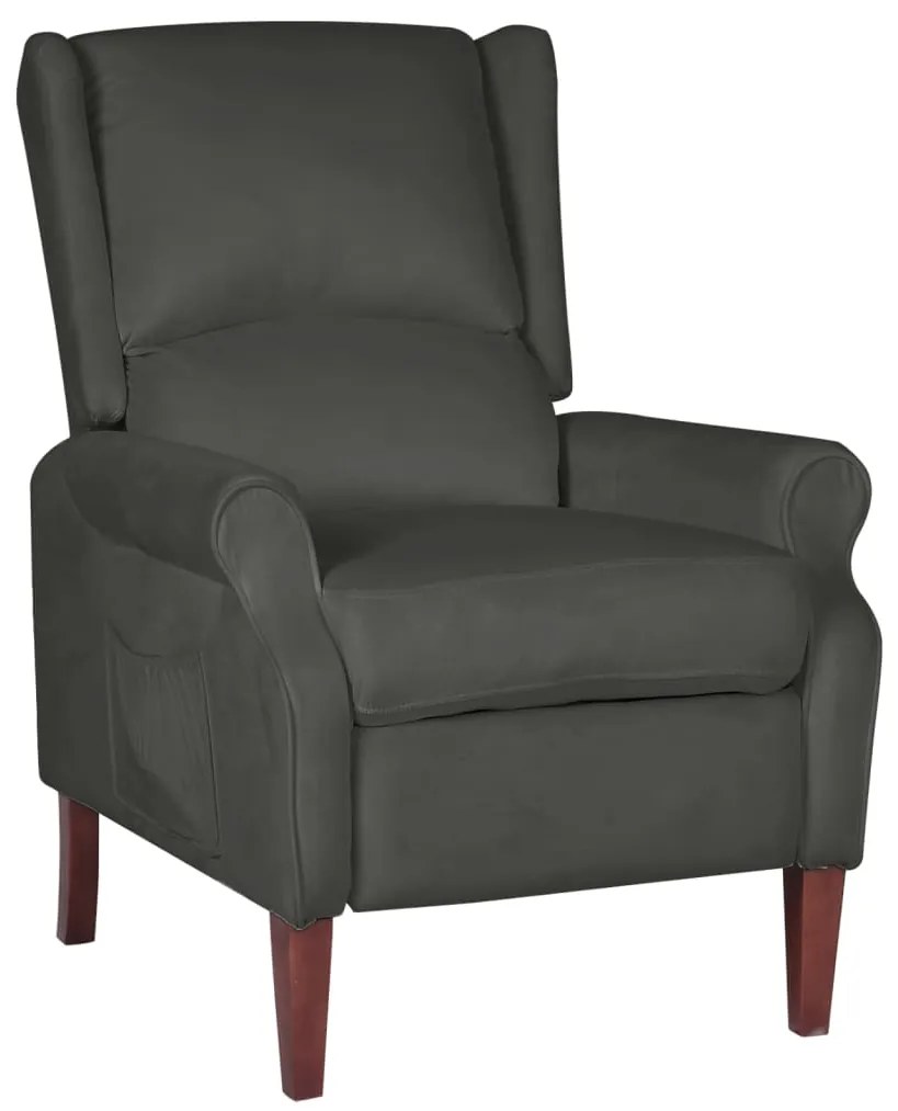 vidaXL Poltrona reclinável veludo cinzento-escuro