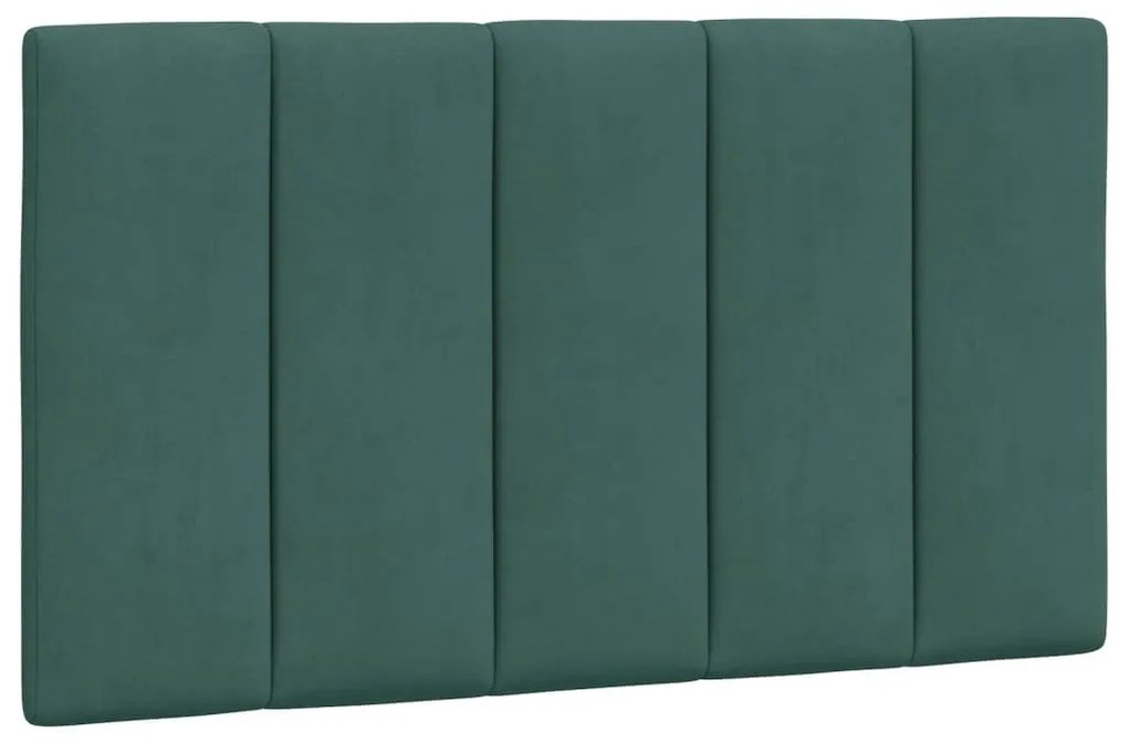 Estrutura de cama sem colchão 80x200 cm veludo verde-escuro