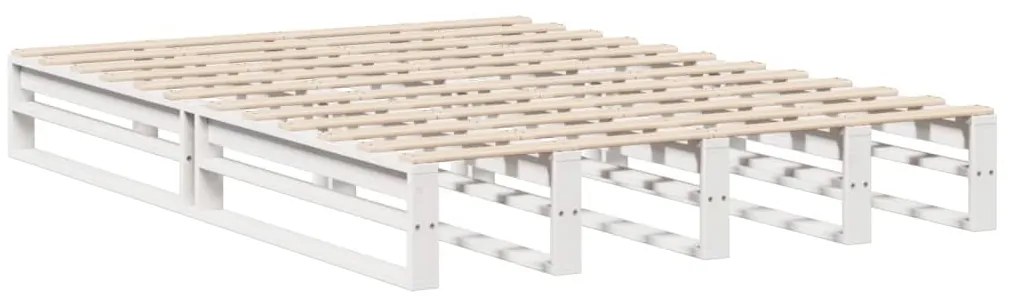 Cama com estante sem colchão 120x200 cm madeira maciça branco