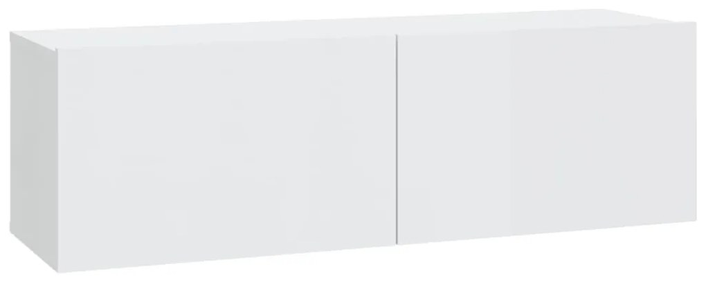 Armários de parede 4 pcs 100x30x30 cm branco brilhante