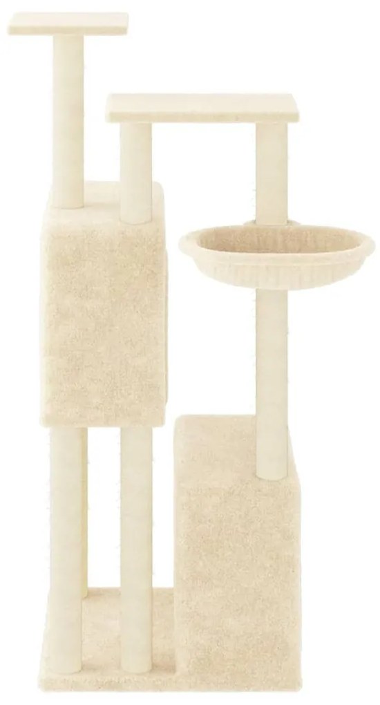 Árvore para gatos c/ postes arranhadores sisal 122 cm cor creme