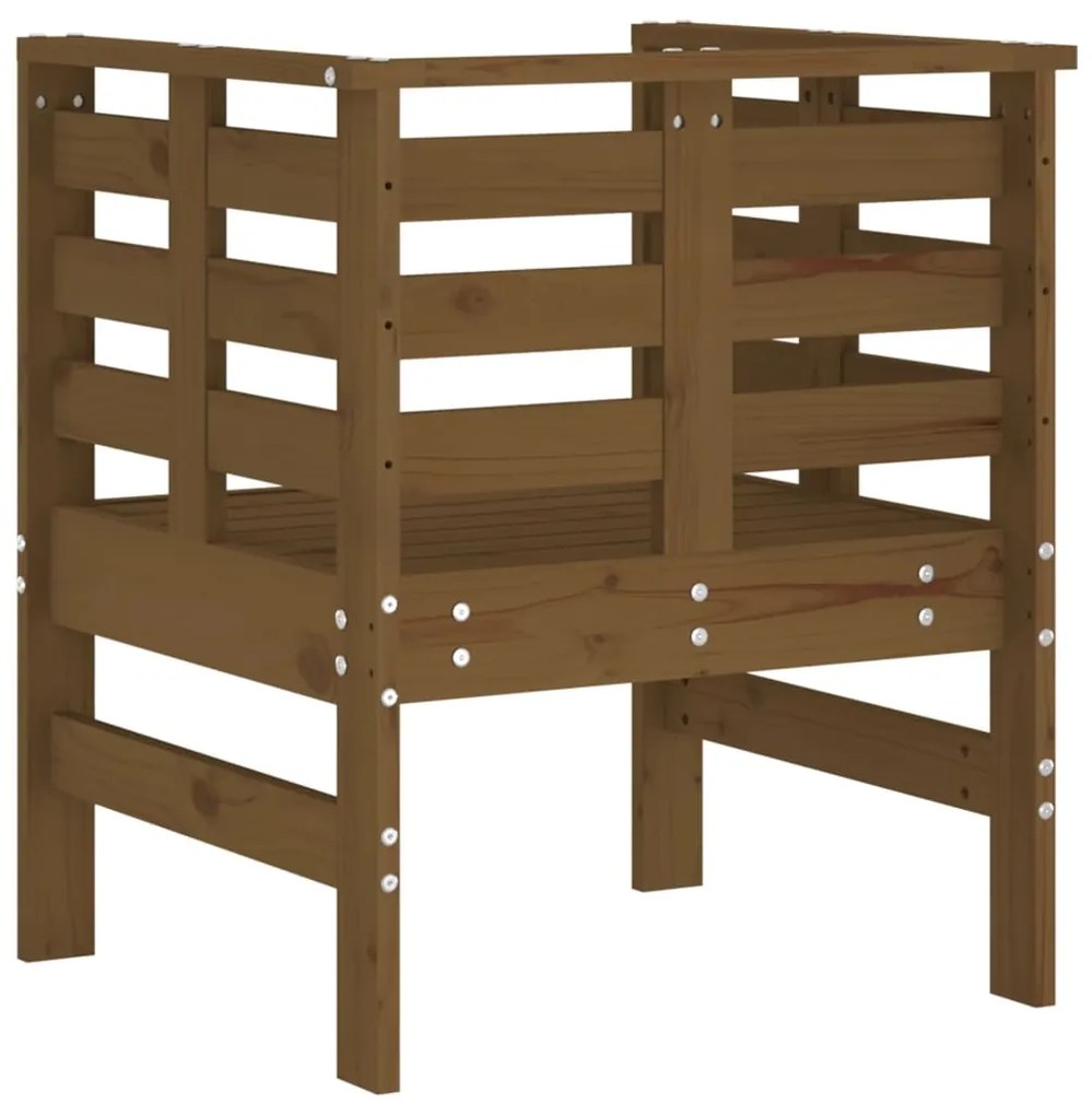 Cadeiras de jardim 2 pcs 61,5x53x71cm pinho maciço castanho-mel