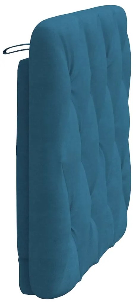 Almofadão de cabeceira 90 cm veludo azul