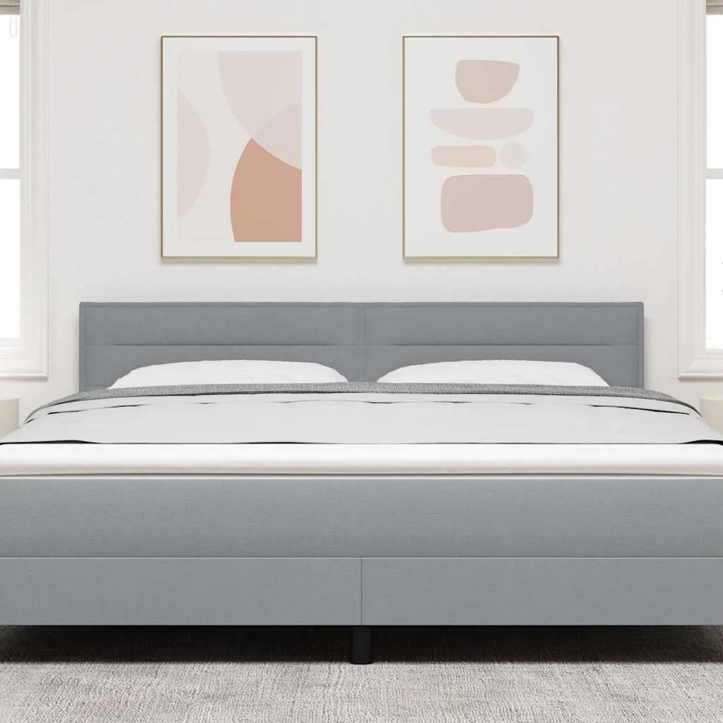 Cabeceira vidaXL Design Linhas Cinza Claro 180 cm Tecido