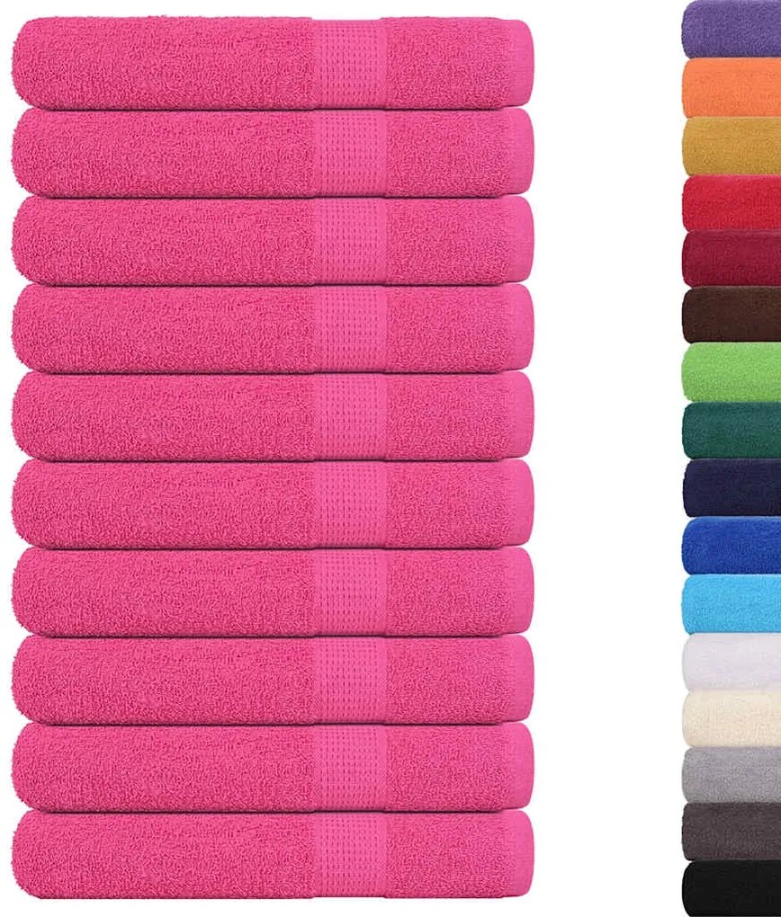 Toalhas 10 pcs 100x200 cm 360 gsm 100% algodão rosa