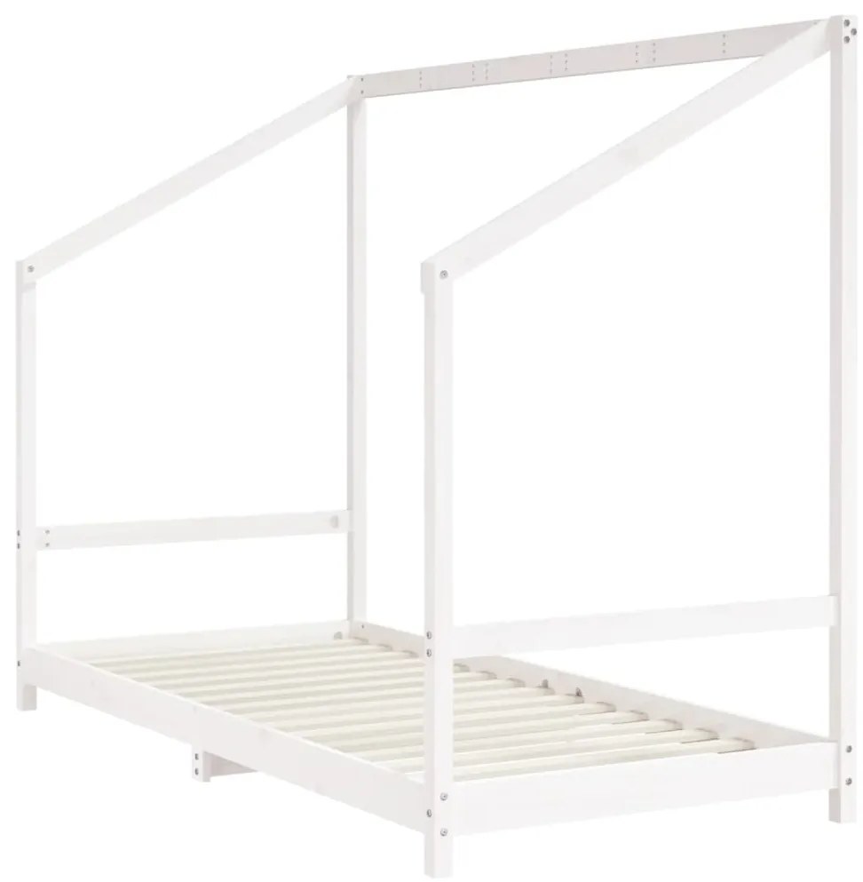 Estrutura de cama infantil 2x(90x200) cm pinho maciço branco