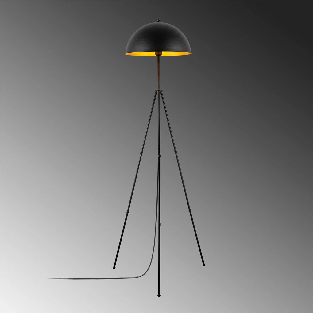 Candeeiro de Pé Can – Preto – 50 x 50 cm, Altura 170 cm