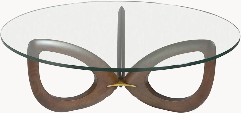 Mesa de centro redonda com tampo de vidro Theodor