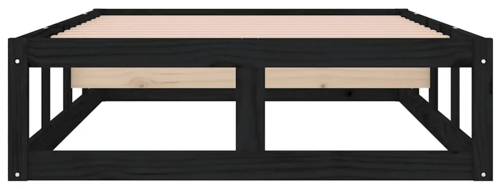 Estrutura de cama solteiro 90x190 cm 3FT madeira maciça preto