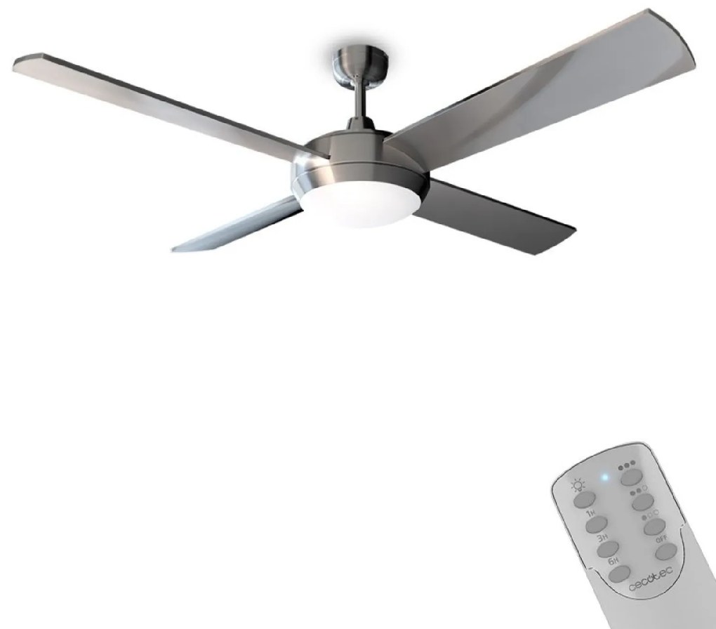 Ventoinha de teto EnergySilence Aero 570 52’’ com 4 pás, 60 W, lâmpada LED com função Verão/Inverno.