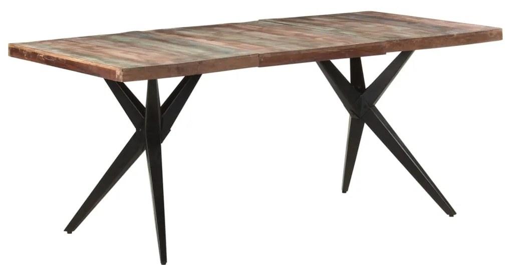 Mesa de jantar 180x90x76 cm madeira recuperada maciça